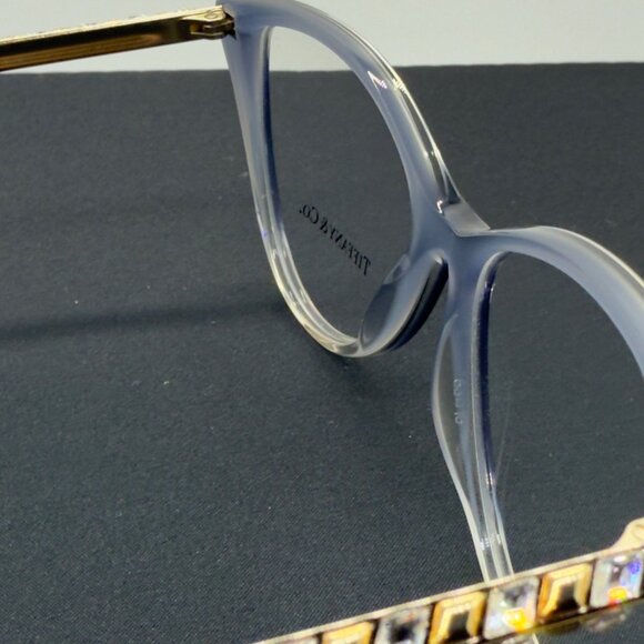 Tiffany & Co. Eyeglasses TF 2214-B 8298 Grey Blue Crystal Gold Frames Only READ - Picture 11 of 13